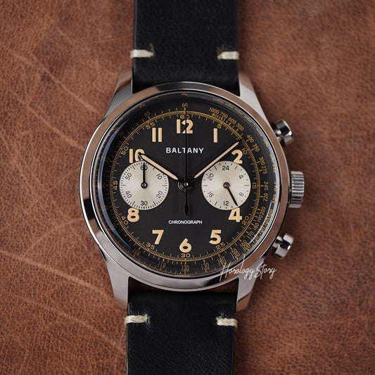 Baltany Retro Chronograph S205034 39mm Black Dial