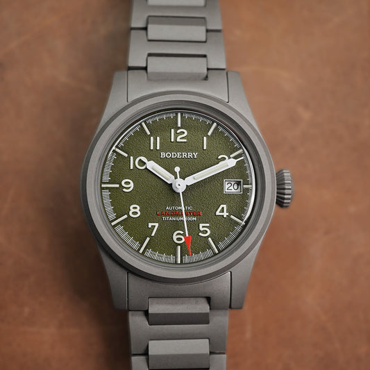 Boderry Landmaster Titanium 100m Green Dial Seiko NH35A