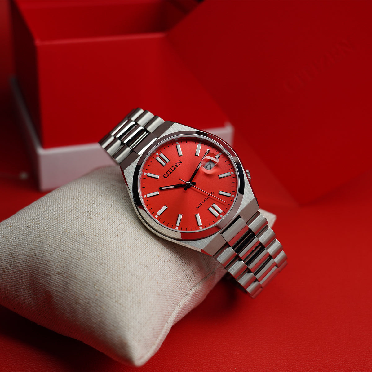 Citizen Tsuyosa NJ0158-89W X Pantone Blazing Red Dial