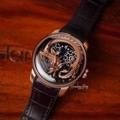 LUCKY HARVEY Rose Gold Dragon Ball Automatic