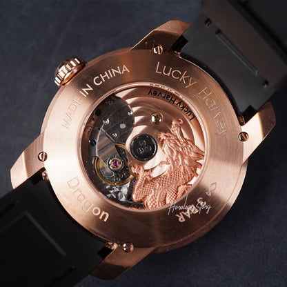 LUCKY HARVEY Rose Gold Dragon Ball Automatic