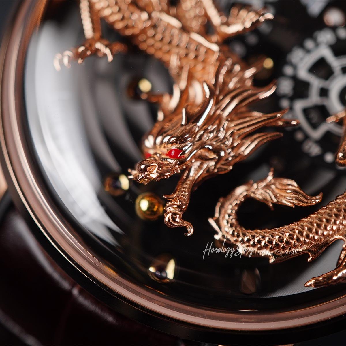 LUCKY HARVEY Rose Gold Dragon Ball Automatic