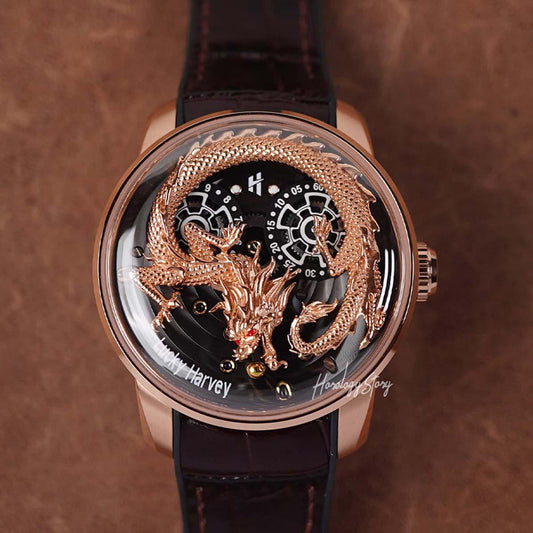 LUCKY HARVEY Rose Gold Dragon Ball Automatic