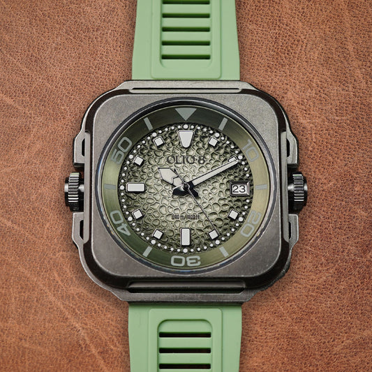 Olto-8 Coral Steward Retro Green Textured Dial Automatic