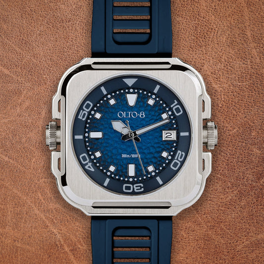 Olto-8 Coral Steward Marine Blue Textured Dial Automatic