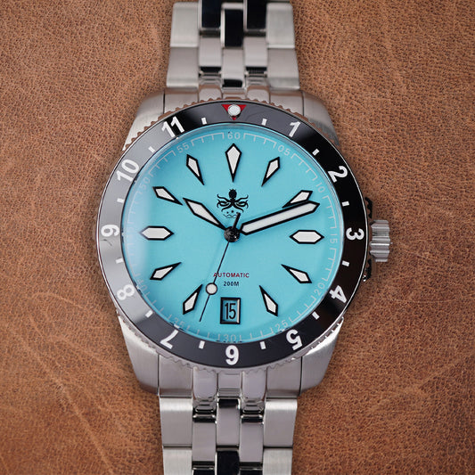 Phoibos Voyager 200m PY035B Matte Ice Blue Dial