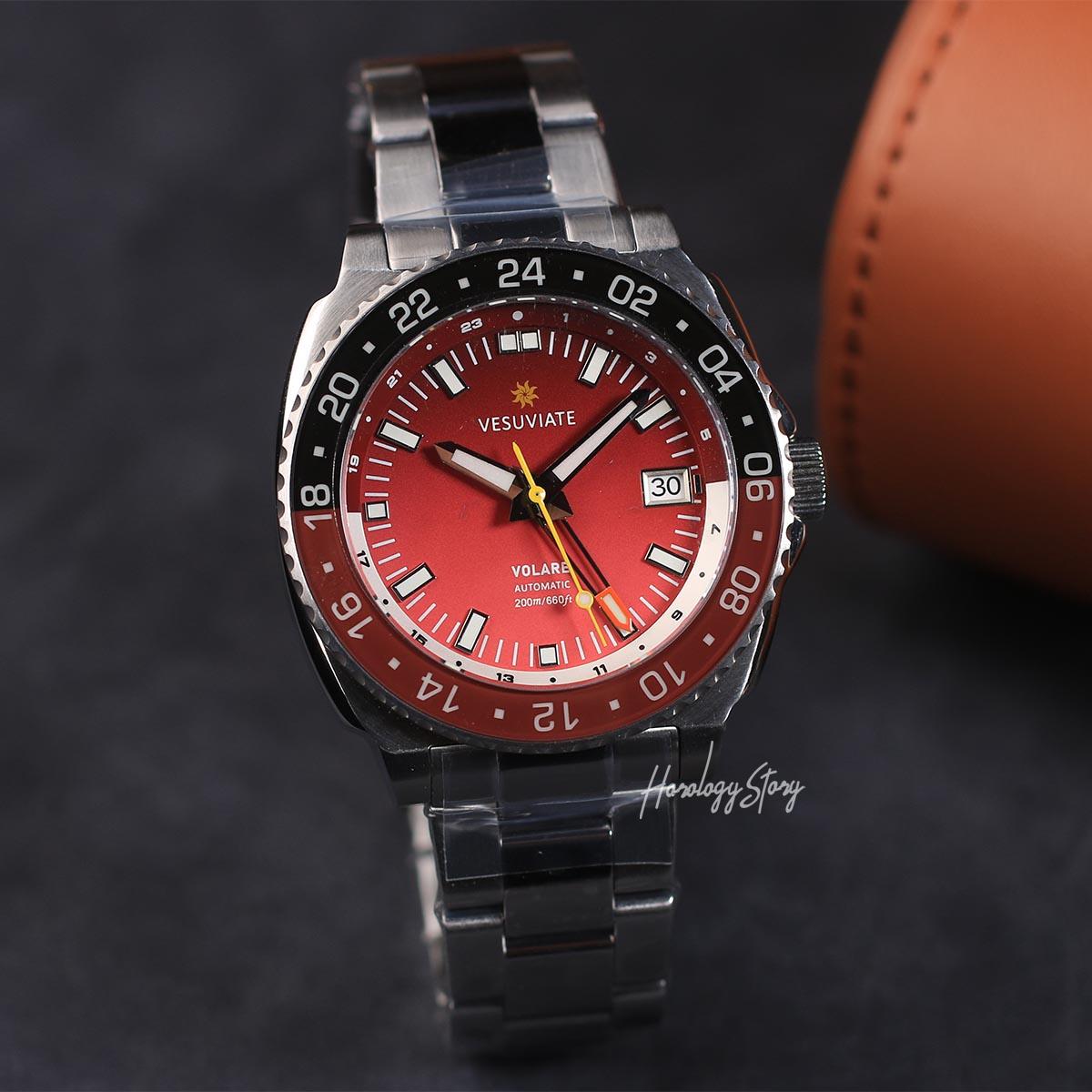 Vesuviate Volare 41mm GMT Red Dial