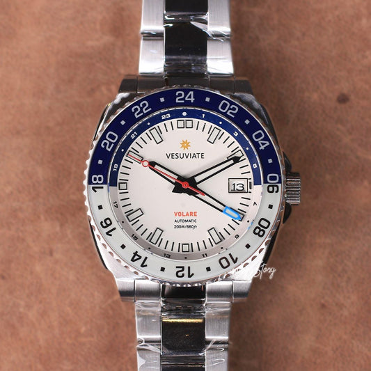 Vesuviate Volare 41mm GMT White Lumed Dial