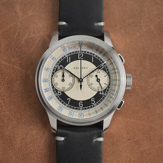 Baltany Classic Vintage S5050 39mm Chrono Tuxedo Dial